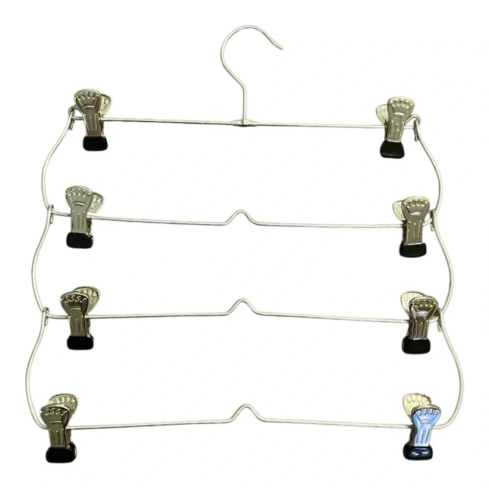 Chrome Metal 4-Tier Swing-Arm Skirt & Pant Hanger